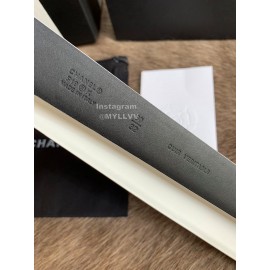 Chanel New Calf Leather Gold Buckle 30mm Belts For Women White