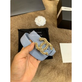 Chanel New Calf Leather Diamond Buckle 30mm Belts For Women Blue