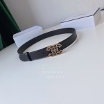 Chanel Black Calf Leather Gold Buckle 30mm Belts For Women