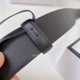 Chanel Black Calf Leather Gold Buckle 30mm Belts For Women