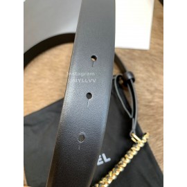 Chanel Black Calf Leather Letter Buckle 30mm Belts For Women
