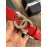 Chanel New Red Calf Leather Pearl Buckle 30mm Belts For Women 