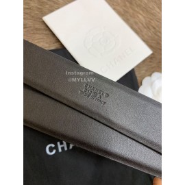 Chanel New Calf Leather Gold Buckle 30mm Black Belts For Women