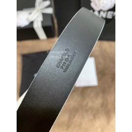 Chanel Fashion Buckle Calf Leather 30mm Belts For Women White