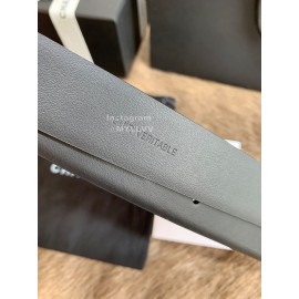 Chanel Fashion Pearl Buckle Calf Leather 30mm Belts For Women Black