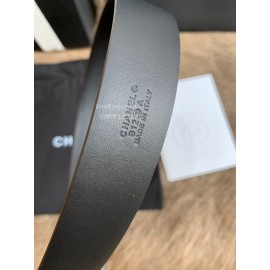 Chanel Fashion Calf Leather Square Buckle 30mm Belts For Women Black