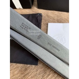 Chanel Calf Leather Fashion Gold Buckle 30mm Belts For Women Black