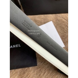 Chanel Calf Leather Fashion Gold Buckle 30mm Belts For Women White