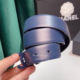 Chanel Fashion Calf Leather 28mm Pharrell Belts Dark Blue
