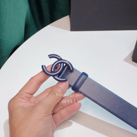 Chanel Fashion Calf Leather 28mm Pharrell Belts Dark Blue