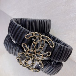 Chanel Classic Black Lambskin Gold Buckle 30mm Elastic Belts