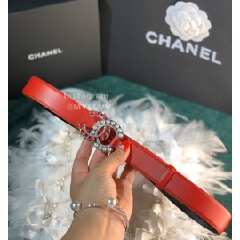 Chanel Fashion Calf Leather Pearl Silver Buckle 28mm Pharrell Belts Red