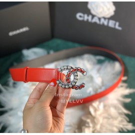 Chanel Fashion Calf Leather Pearl Silver Buckle 28mm Pharrell Belts Red