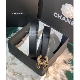 Chanel Fashion Calf Leather Pearl Gold Buckle 28mm Pharrell Belts Black