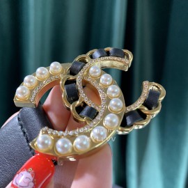 Chanel Fashion Calf Leather Pearl Gold Buckle 28mm Pharrell Belts Black