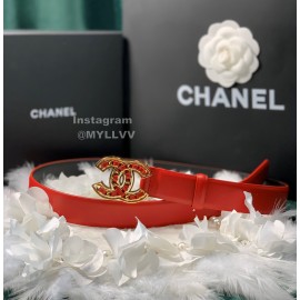 Chanel Fashion Calf Leather Gold Buckle 28mm Pharrell Belts Red