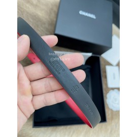 Chanel Fashion Calf Leather Pearl Silver Buckle 20mm Belts For Women Red