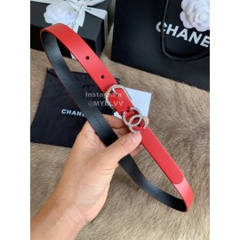 Chanel Calf Leather Pin Buckle 20mm Belts For Women Red