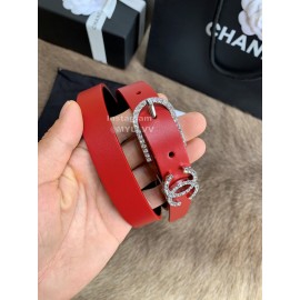Chanel Calf Leather Pin Buckle 20mm Belts For Women Red