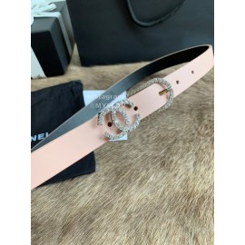 Chanel Calf Leather Pin Buckle 20mm Belts For Women Pink