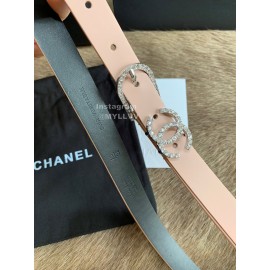 Chanel Calf Leather Pin Buckle 20mm Belts For Women Pink