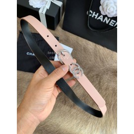 Chanel Calf Leather Pin Buckle 20mm Belts For Women Pink