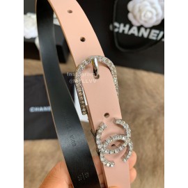 Chanel Calf Leather Pin Buckle 20mm Belts For Women Pink
