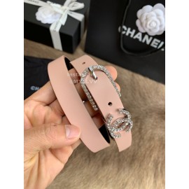 Chanel Calf Leather Pin Buckle 20mm Belts For Women Pink