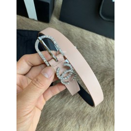 Chanel Calf Leather Pin Buckle 20mm Belts For Women Pink