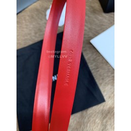 Chanel Calf Leather Love Diamond Buckle 20mm Belts For Women Red