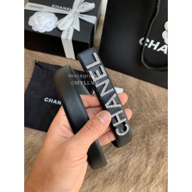 Chanel Diamond Letter Calf Leather 20mm Belts For Women 