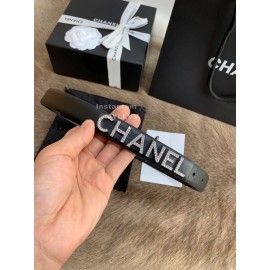 Chanel Diamond Letter Calf Leather 20mm Belts For Women 