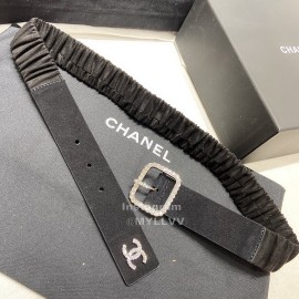 Chanel Black Cashmere Leather Diamond Pin Buckle 34mm Belts