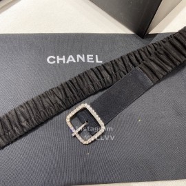 Chanel Black Cashmere Leather Diamond Pin Buckle 34mm Belts