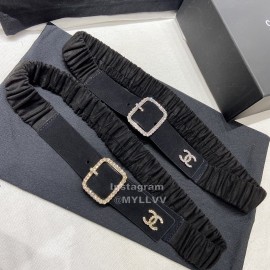 Chanel Black Cashmere Leather Diamond Pin Buckle 34mm Belts