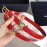 Chanel Red Calf Leather Gold Pin Buckle Belts For Women