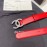 Chanel New Calf Leather Diamond Buckle 30mm Belt Red