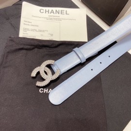 Chanel Fashion Calf Leather Pearl Buckle 30mm Belt Blue