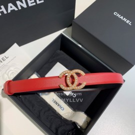 Chanel Fashion Calf Leather Pearl Buckle 28mm Belt Red