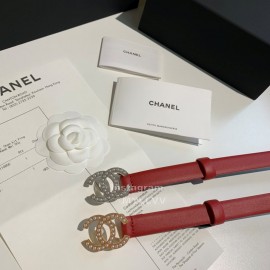 Chanel Fashion Calf Leather Pearl Buckle 28mm Belt Red