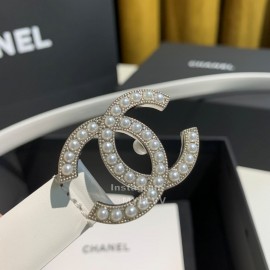 Chanel Fashion Calf Leather Pearl Buckle 28mm Belt White