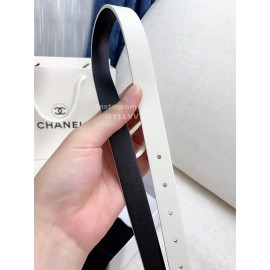 Chanel Fashion Calf Leather Diamond Pin Buckle 20mm Belt White