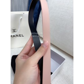 Chanel Fashion Calf Leather Diamond Pin Buckle 20mm Belt Pink