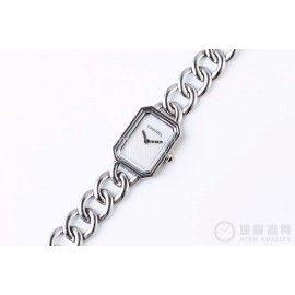 Chanel Premiere Series Square Dial Chain Strap Watch White