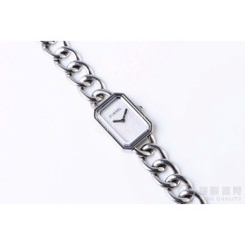 Chanel Premiere Series Square Dial Chain Strap Watch White