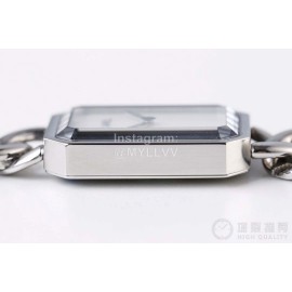Chanel Premiere Series Square Dial Chain Strap Watch White