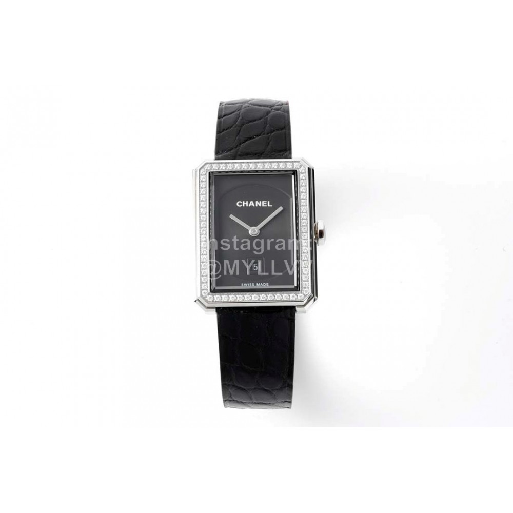 Chanel Boyfriend Serie Diamond Square Dial Watch Black