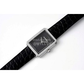 Chanel Boyfriend Serie Diamond Square Dial Watch Black