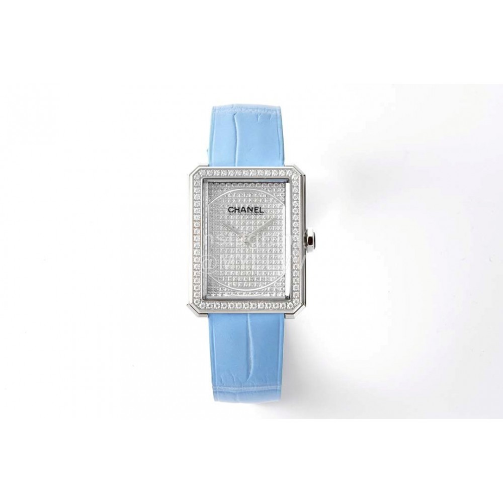 Chanel Boyfriend Serie Diamond Square Dial Watch Blue