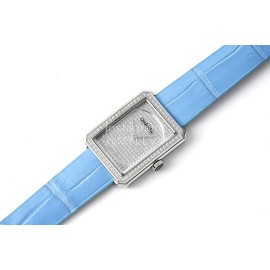Chanel Boyfriend Serie Diamond Square Dial Watch Blue